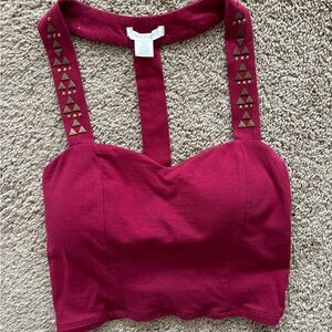 Accented Crop Top with t back